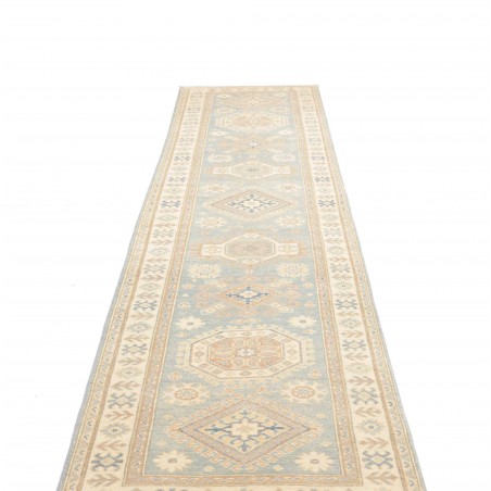 Tappeto Kazak Afghanistan bianco 88x352