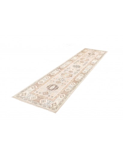 Tappeto Kazak Afghanistan bianco marrone 77x297