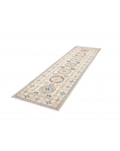Tappeto Kazak Afghanistan bianco grigio 83x289