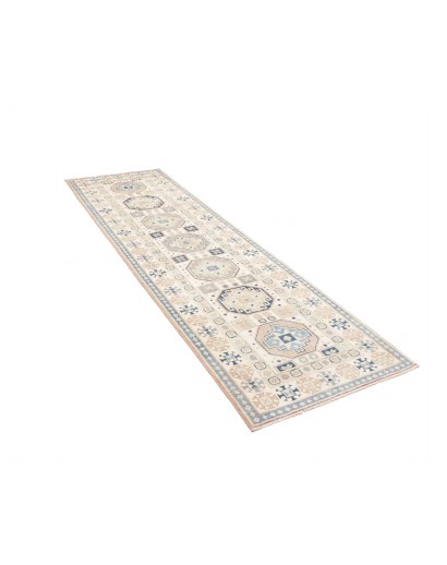 Tappeto Kazak Afghanistan bianco grigio 83x289