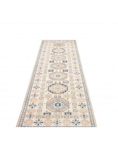 Tappeto Kazak Afghanistan bianco grigio 83x289