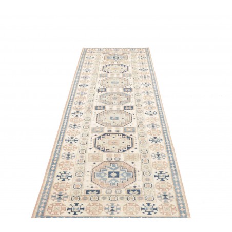 Tappeto Kazak Afghanistan bianco grigio 83x289