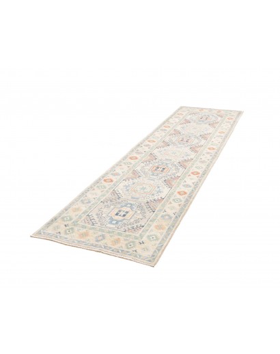 Tappeto Kazak Afghanistan bianco grigio 81x292