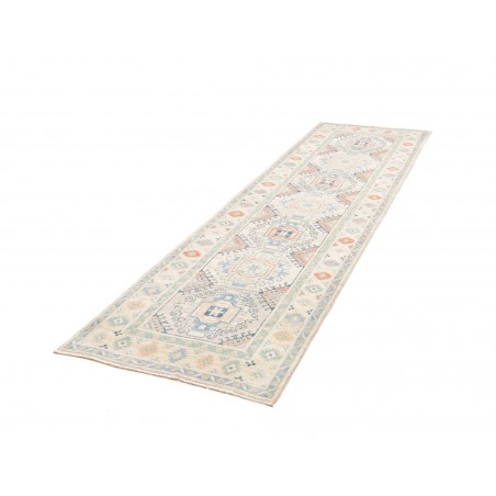 Tappeto Kazak Afghanistan bianco grigio 81x292