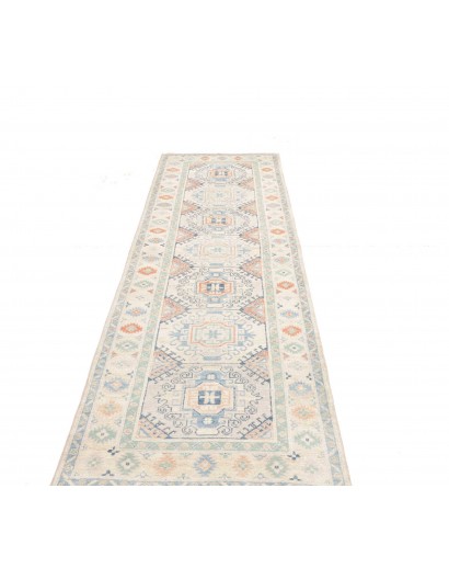 Tappeto Kazak Afghanistan bianco grigio 81x292