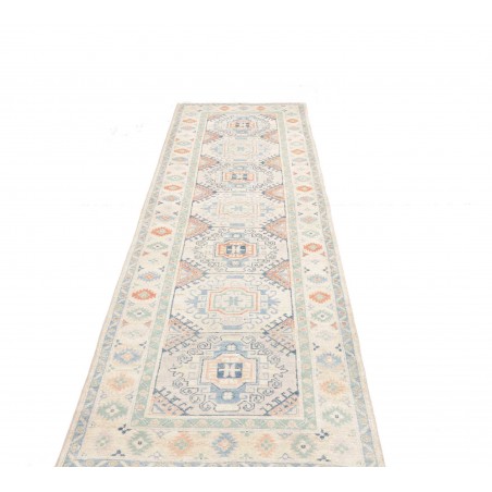 Tappeto Kazak Afghanistan bianco grigio 81x292