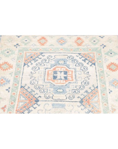 Tappeto Kazak Afghanistan bianco grigio 81x292