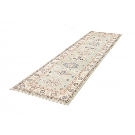 Tappeto Kazak Afghanistan bianco azzurro 84x294