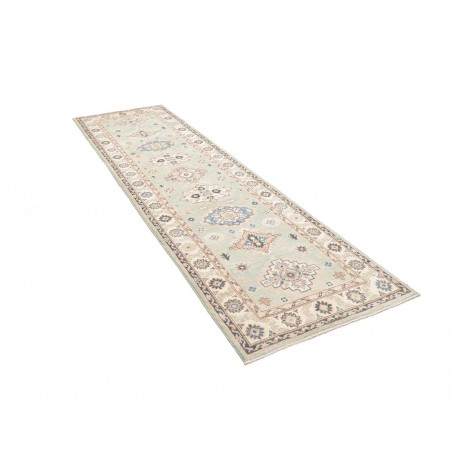 Tappeto Kazak Afghanistan bianco azzurro 84x294