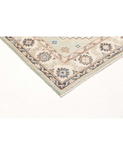 Tappeto Kazak Afghanistan bianco azzurro 84x294