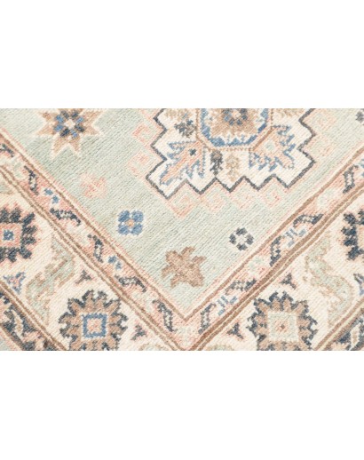 Tappeto Kazak Afghanistan bianco azzurro 84x294