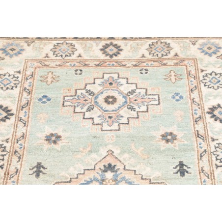 Tappeto Kazak Afghanistan bianco azzurro 84x294