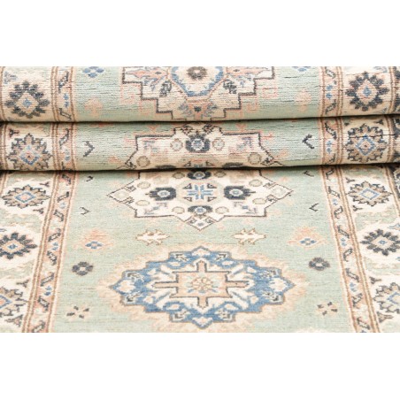 Tappeto Kazak Afghanistan bianco azzurro 84x294