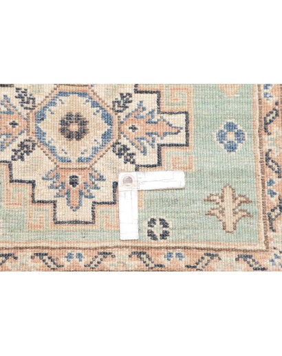 Tappeto Kazak Afghanistan bianco azzurro 84x294