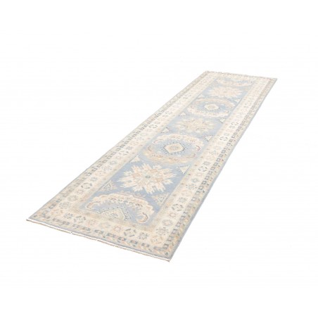 Tappeto Kazak Afghanistan bianco azzurro 83x298