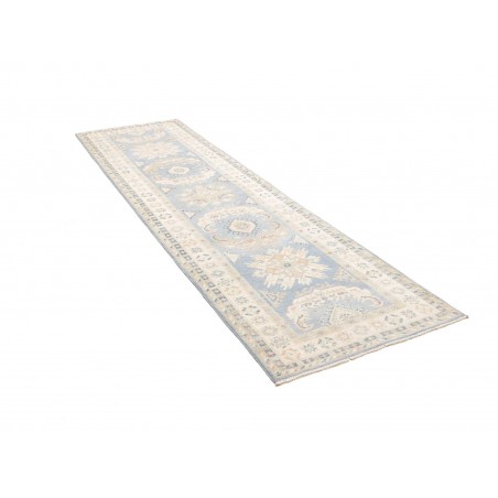 Tappeto Kazak Afghanistan bianco azzurro 83x298