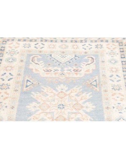 Tappeto Kazak Afghanistan bianco azzurro 83x298