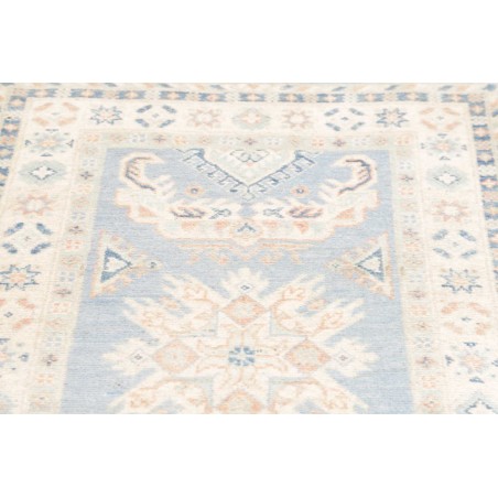 Tappeto Kazak Afghanistan bianco azzurro 83x298