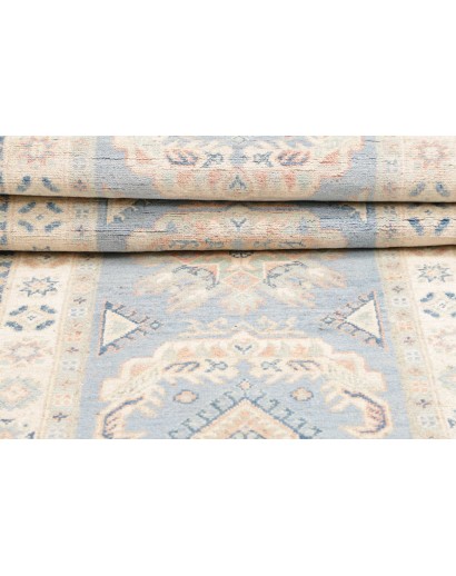 Tappeto Kazak Afghanistan bianco azzurro 83x298