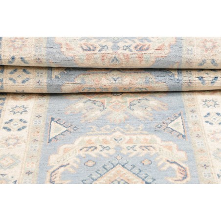Tappeto Kazak Afghanistan bianco azzurro 83x298