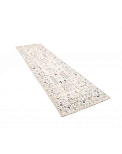 Tappeto Kazak Afghanistan bianco 87x301