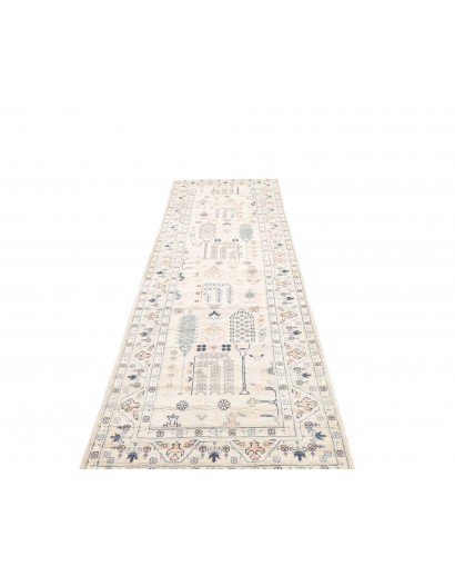 Tappeto Kazak Afghanistan bianco 87x301