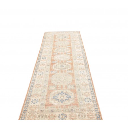 Tappeto Kazak Afghanistan bianco grigio 84x300