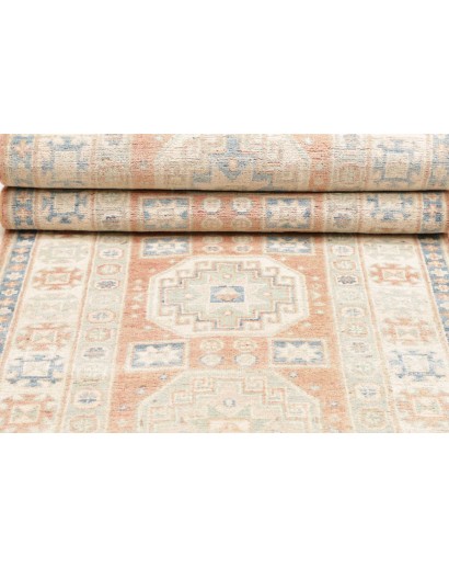 Tappeto Kazak Afghanistan bianco grigio 84x300