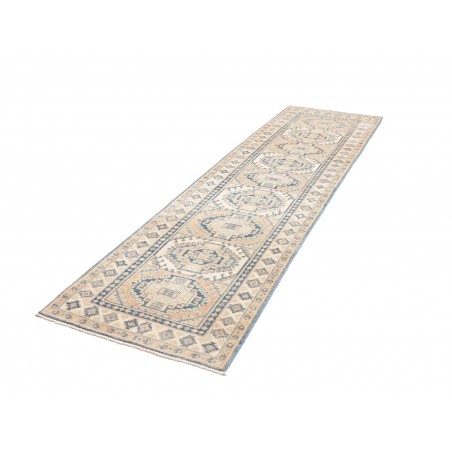 Tappeto Kazak Afghanistan bianco azzurro 82x290