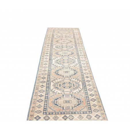 Tappeto Kazak Afghanistan bianco azzurro 82x290