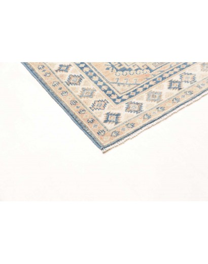 Tappeto Kazak Afghanistan bianco azzurro 82x290