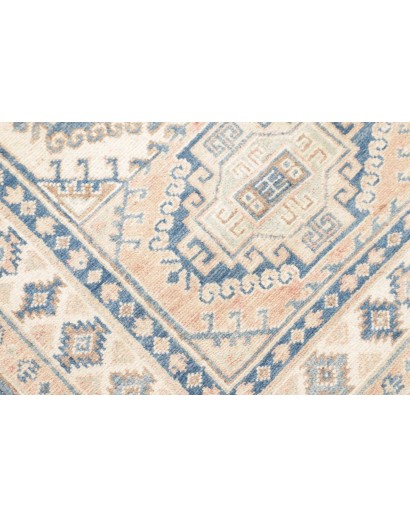 Tappeto Kazak Afghanistan bianco azzurro 82x290