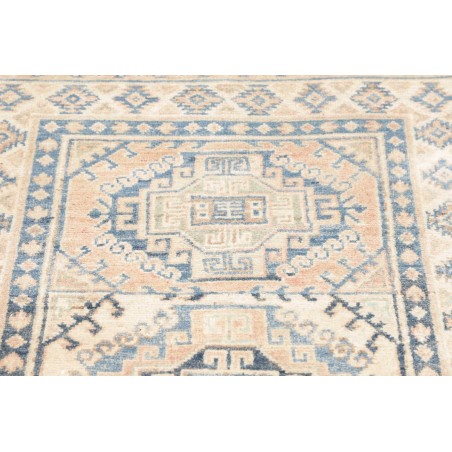 Tappeto Kazak Afghanistan bianco azzurro 82x290