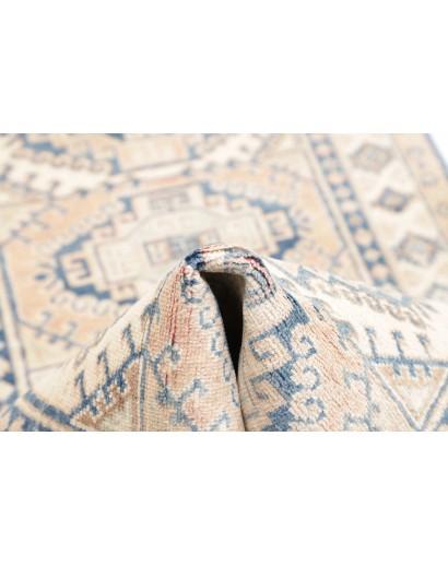 Tappeto Kazak Afghanistan bianco azzurro 82x290