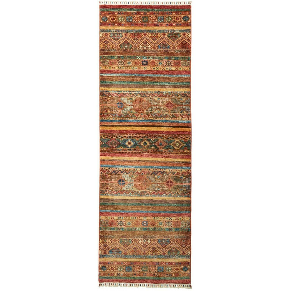 Tappeto Samarkand Pakistan marrone giallo 83x256 Tappeto Samarkand Pakistan marrone giallo 83x256