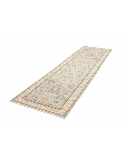 Tappeto Kazak Afghanistan bianco azzurro 85x283