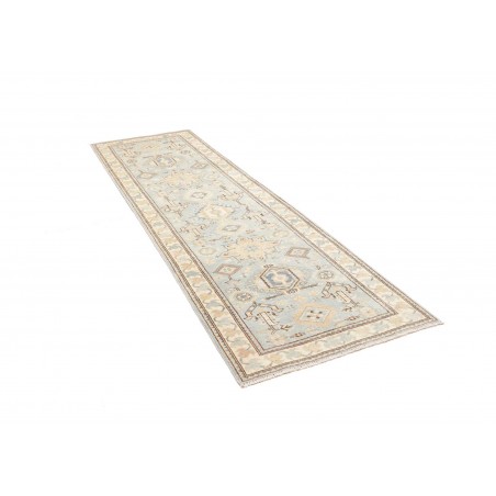 Tappeto Kazak Afghanistan bianco azzurro 85x283