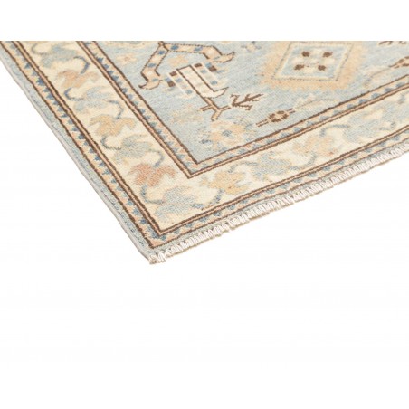 Tappeto Kazak Afghanistan bianco azzurro 85x283