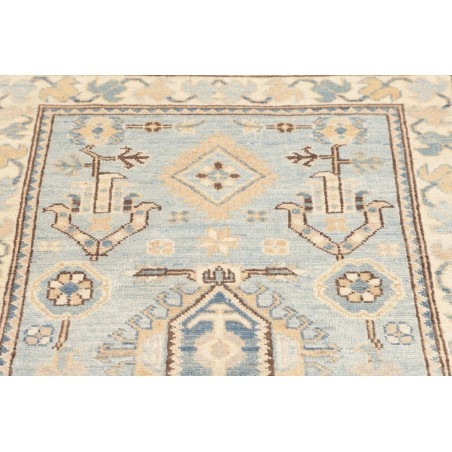 Tappeto Kazak Afghanistan bianco azzurro 85x283