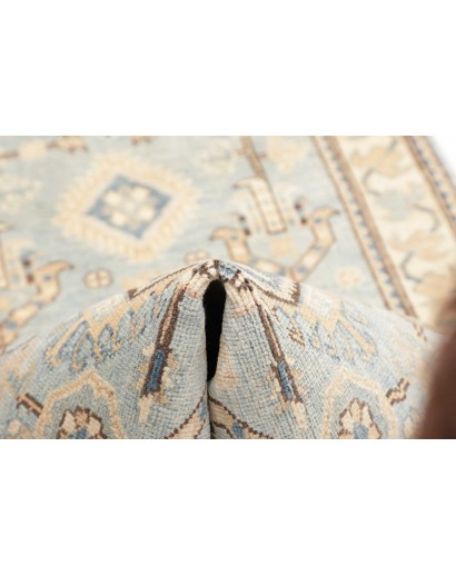 Tappeto Kazak Afghanistan bianco azzurro 85x283