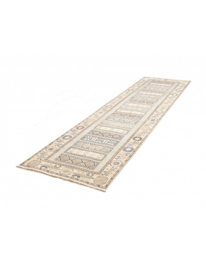 Tappeto Kazak Afghanistan bianco marrone 91x329