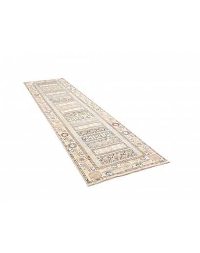 Tappeto Kazak Afghanistan bianco marrone 91x329