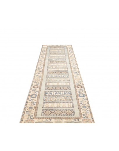 Tappeto Kazak Afghanistan bianco marrone 91x329