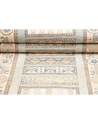 Tappeto Kazak Afghanistan bianco marrone 91x329