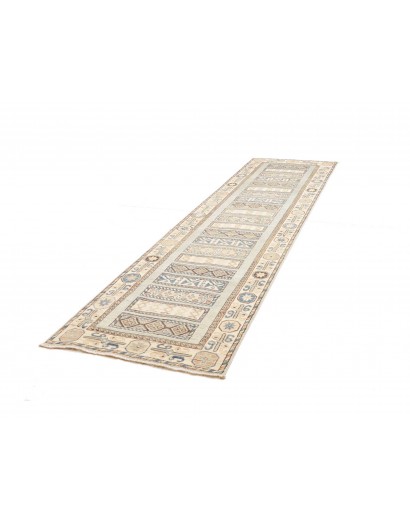 Tappeto Kazak Afghanistan bianco azzurro 88x328
