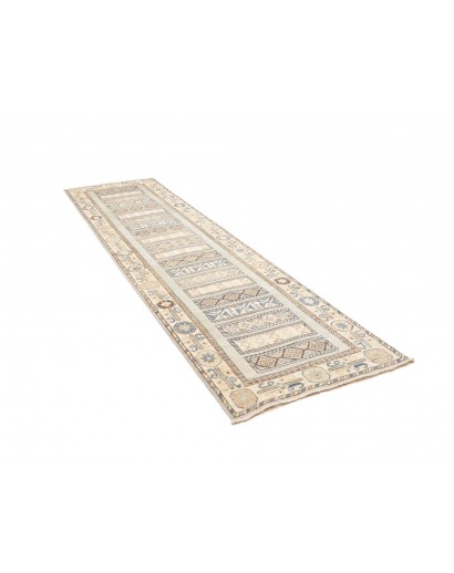 Tappeto Kazak Afghanistan bianco azzurro 88x328
