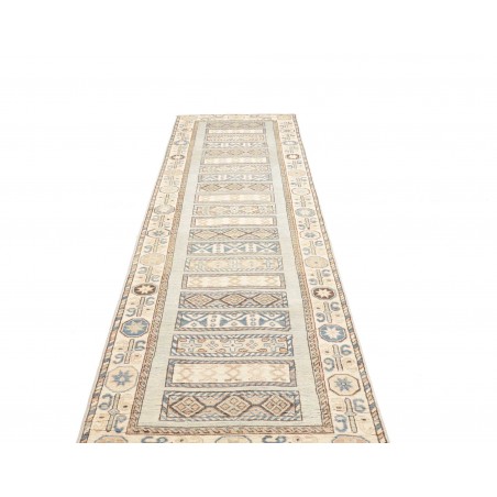 Tappeto Kazak Afghanistan bianco azzurro 88x328