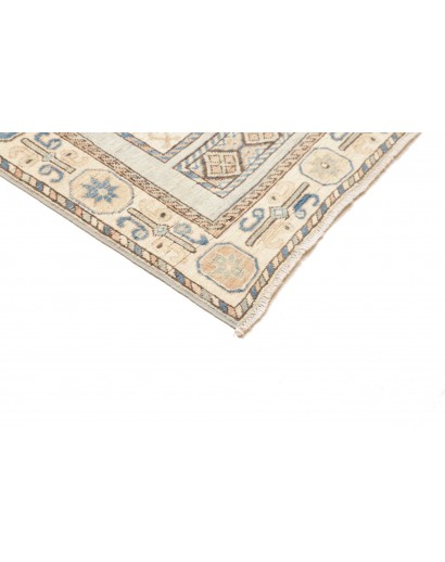 Tappeto Kazak Afghanistan bianco azzurro 88x328