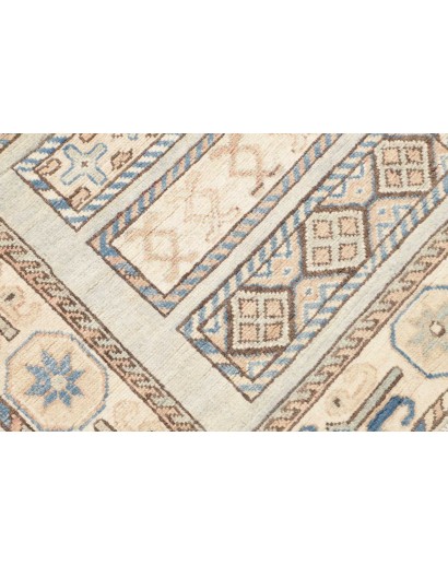 Tappeto Kazak Afghanistan bianco azzurro 88x328