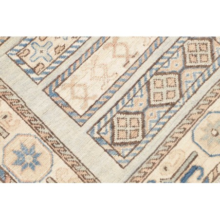 Tappeto Kazak Afghanistan bianco azzurro 88x328